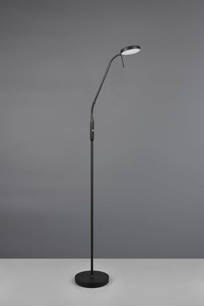 Світлодіодна торшерна лампа Reality Moreno R44561132, матовий чорний метал, 3 Вт LED, акумулятор із зарядною станцією, сенсорний диммер, регулювання кольору світла