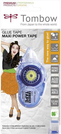 Багаторазовий клейкий ролик Tombow PN-IP Maxi Power Tape, 8,4 мм x 16 м (в упаковці 10 шт. )