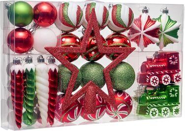 Набір ялинкові прикраси з верхівкою 50 предметів Valery Madelyn