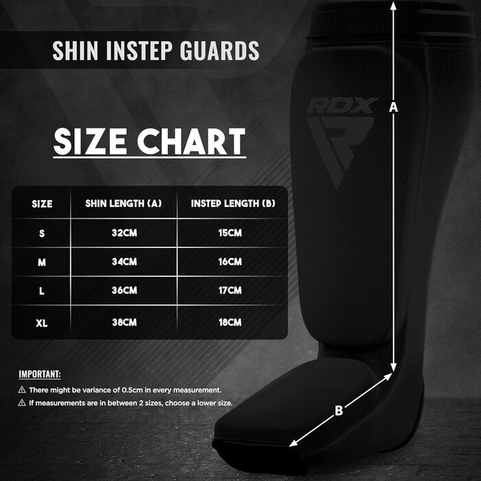 Щитки для гомілок RDX для кікбоксингу, муай-тай та ММА, Захист гомілок, М&39які щитки для спарингу, Захист ніг для чоловіків та жінок, Спорядження для кікбоксингу, Розмір M, Повністю чорний