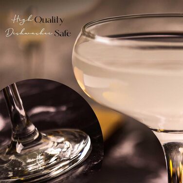 Набір склянок для коктейлів 2 (9 унцій/270 мл). Келихи для шампанського, келихи для еспресо-мартіні, келихи для мартіні, елегантні