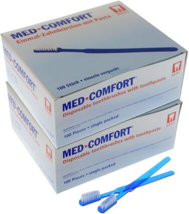 Одноразові зубні щітки Med-Comfort 2 x 100 шт. , Синій