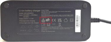 Зарядний пристрій Enerpower 54,6 В 2 А 110 Вт, 3-контактний трапецієподібний, для акумуляторів 48 В від Fischer Pedelecs Viator, Terra, Montis, Proline (з 2021 року випуску)