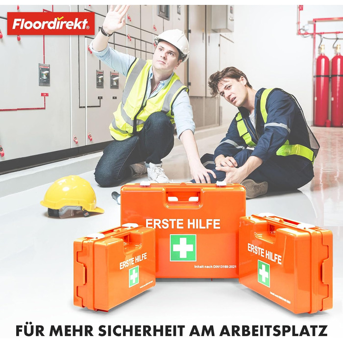 Аптечка для підприємств Floordirekt DIN 13157 з настінним кронштейном 1 комплект аптечки для дому, офісів та закладів громадського