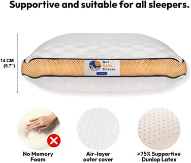 НОВИНКА, ОНОВЛЕННЯ 2025 РОКУ. Подушка Dunlop зі 100 латексу середньої жорсткості, 27,5 x 15,7 x 5,6 дюймів Розмір queen-size ортопедична подушка для підтримки шиї для тих, хто спить на боці, щоб полегшити біль у шиї Служить понад 10 років. Розмір queen-si