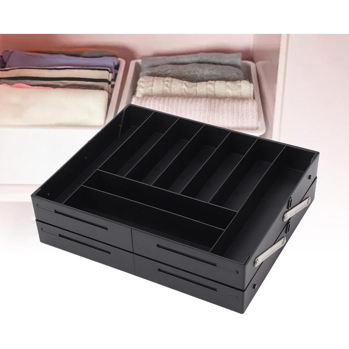 Багаторівневий розширюваний органайзер для столу Naroote, розширюваний органайзер для столу з міцного пластику, багатофункціональний для кухні (ЧОРНИЙ) чорний