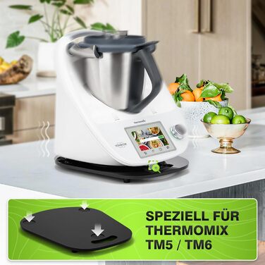 Розсувна дошка акрилова для Thermomix TM6 TM5, Переміщення без зусиль, Розсувна дошка Thermomix з ручкою для кухонного комбайна Thermomix Vorwerk TM5 TM6 Аксесуари Pad Board, глянцевий чорний