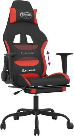 Геймерське крісло з підставкою для ніг, чорно-червоне тканинне крісло, модель 3143731