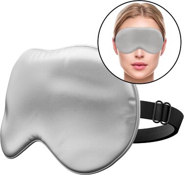 Маска для очей Liebesfreunde зі 100 натурального шовку - зручна та м&39яка - жіноча та чоловіча маска для сну - із зав&39язаними очима, сіра