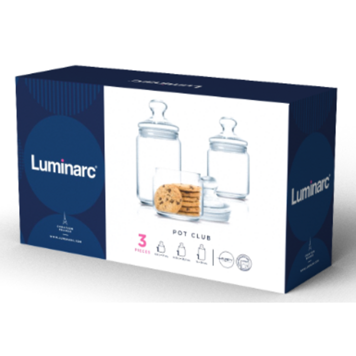 Набір банок Luminarc Club 3 шт., 0.5, 0.75 та 1 л
