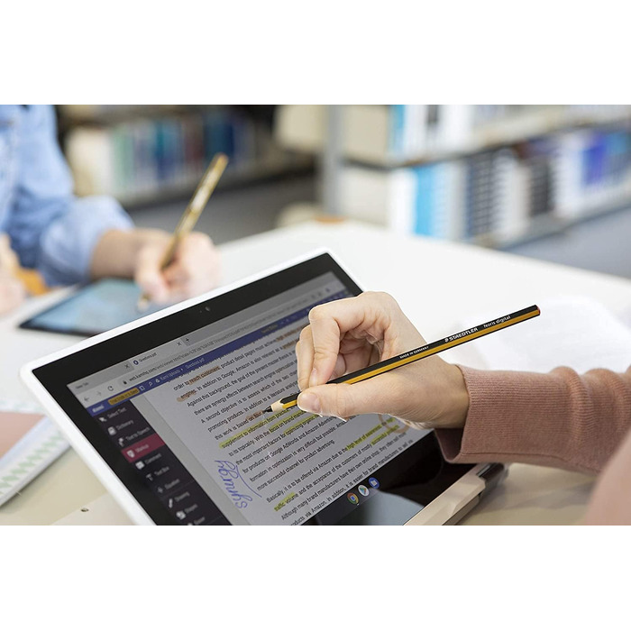 Стилус для цифрового письма та малювання на сенсорних екранах EMR (класична шестикутна форма, 4096 рівнів тиску, тонкий наконечник 0,7 мм), жовтий/чорний Стандартний Noris digital classic, 180 22, EMR Stylus