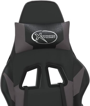 Ігрове крісло INLIFE чорно-сіре зі штучної шкіри, Меблі, Крісла, Ігрові крісла, Сірий, 15,3 кг, 3143691