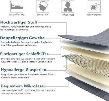 Ковдра WOLTU з обтяженням, бавовна, 2,3 кг, 90x120 см - Антистресова ковдра з обтяженням - Терапевтична ковдра, засіб для сну для дорослих, важкий куточок ліжка для кращого відпочинку - Пухнаста обтяжена ковдра 90x120 см, 2,3 кг