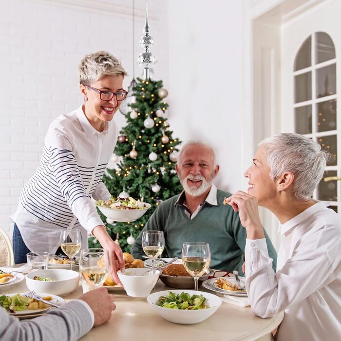 Срібна верхівка для ялинки 31 см ZZOUFI