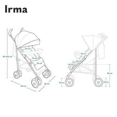 Дитяча коляска до 15 кг, прогулянкова, легка сучасна коляска з функцією розкладання, складна, великі 6-дюймові колеса, великий кош