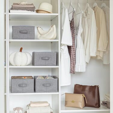 Органайзери для джинсів GRANNY SAYS, органайзер для штанів на 4 предмети для гардеробу, світло-сірі коробки для зберігання, складний органайзер для одягу, светрів та іншого.