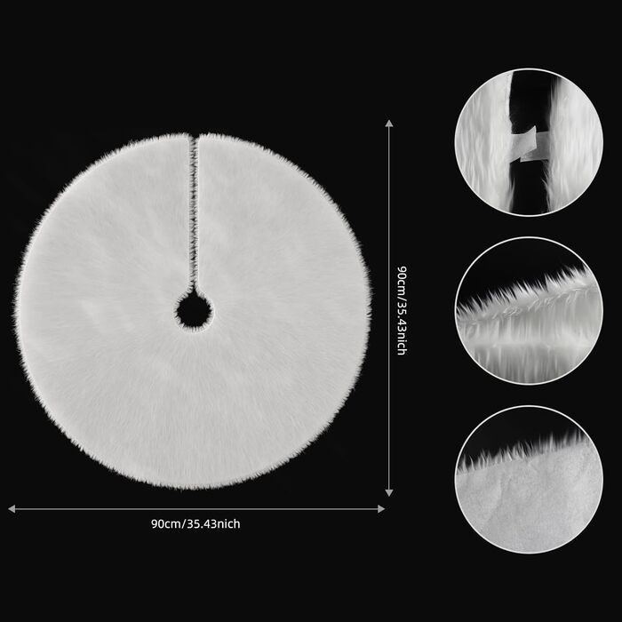 Біла спідниця для ялинки 90 см Priksia