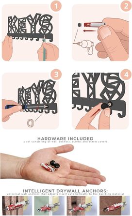 Дошка для ключів SirHolder сучасна, гачок для ключів Welcome Home, настінна підставка для ключів, вішалка для ключів з 10 гачками,