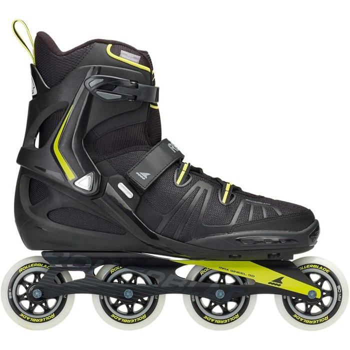 Чоловічі роликові ковзани Rollerblade RB XL для фітнесу для дорослих чорно-лаймові високоефективні роликові ковзани 0
