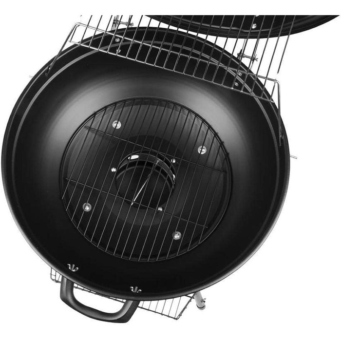Вугільний гриль чайник-гриль з нержавіючої сталі ВхШхГ 92x57x54 см поверхня гриля Ø 54 см з кошиком для зберігання і термометром в