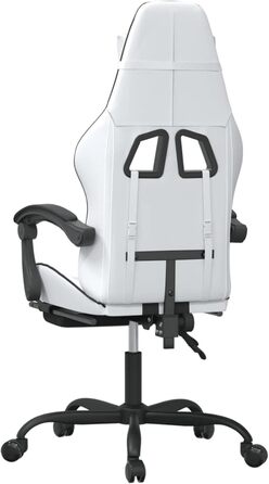 Ігрове крісло з підставкою для ніг, крісло для ПК, ігрове крісло, крісло для геймерів, крісла для домашнього офісу, ігрові крісла, крісло для Playstation, комп&39ютерне крісло, обертове, біла та чорна штучна шкіра