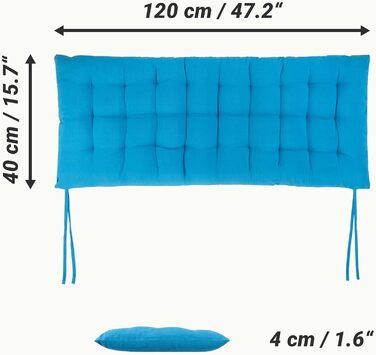 Подушка для сидіння JEMIDI Подушка для сидіння - 3 розміри Кольори - Подушка подушка подушка піддон подушка - Чохол на подушку для садової лавки Голлівудські гойдалки 120см х 40см х 4см Синій