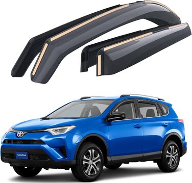 Вітрові дефлектори Goodyear для/сумісні з позашляховиком Toyota RAV4 2013-2018, дощовик на вікно автомобіля, дефлектори дощу, інтегровані дефлектори, 4 шт. и для Toyota RAV4 2013-2018, інтегровані