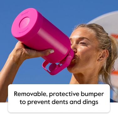 Виняткова якість, потрійна ізольована пляшка для води з нержавіючої сталі та міді, з кришкою з носиком, 1,8 л, Champion Blue Champ