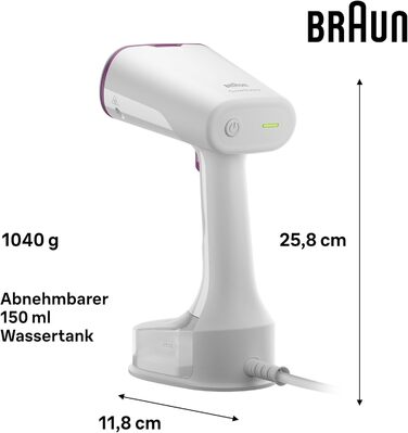 Паровий випрямляч Braun QuickStyle 5 GS5011PU, технологія Dual FreeGlide 3D, технологія FastSteam, відпарювач, пара 22 г / хв, рез