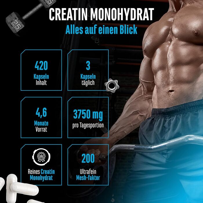 Капсули креатину Creatine Ultra – 420 шт. (1250 мг креатину моногідрату в кожній)