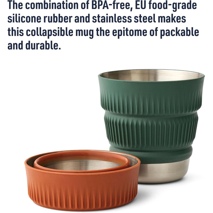 Складана кружка з нержавіючої сталі Sea to Summit Detour - Falt-Becher сірий Moonstruck Grey