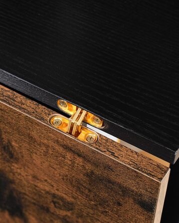 Розкладний обідній стіл, кухонний стіл, мобільний стіл, розкладний стіл з 6 коліщатками, що блокуються, та 2 полицями, для кухні, вітальні, квартири, сільський коричневий та чорний DTCZ01BF Рустикальний коричневий, чорний