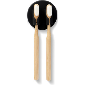 Високоякісний тримач для зубних щіток чорного кольору з силіконової самоклейки як органайзер для ванної кімнати та прикраса тримач