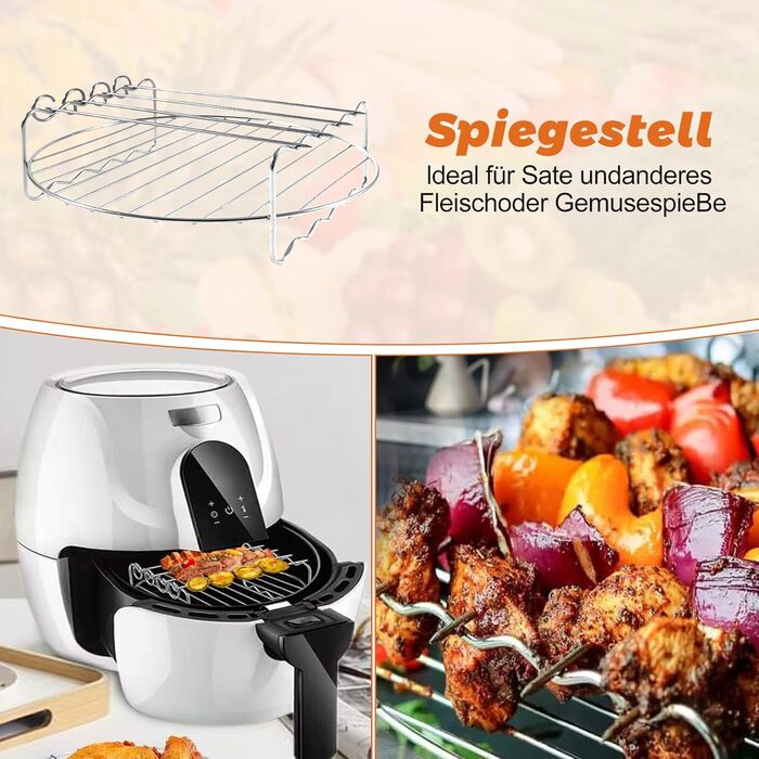 Аксесуари для фритюрниці з силіконовою формою NATNAV 21 см, аксесуари для фритюрниці Силіконовий горщик Багаторазова фритюрниця Силіконова каструля для Philip XL 6.2 л, COSORI 5.5 л/4.7 л, Cecotec 6 л, аксесуари для фритюрниці 6 шт.