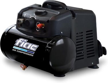 Переносний повітряний компресор FIAC CUBY, безмасляний, максимальний тиск 8 бар, 1,5 к.с., 6-літровий бак, рівень шуму 97 дБ