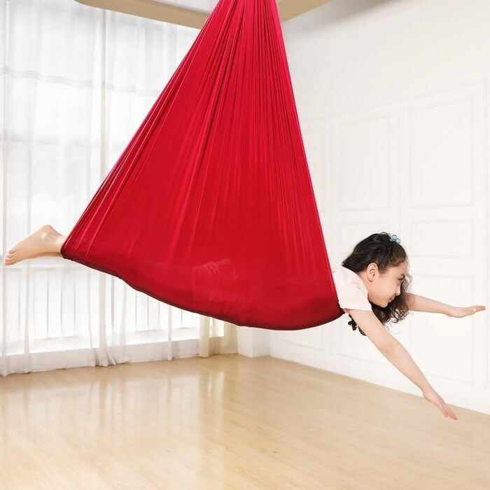 Звичайний гамак для приміщень, надлегка портативна гойдалка, підходить для спалень, балконів, внутрішніх двориків або кемпінгу, в комплекті з усіма аксесуарами (червоний) Червоний 280*150 см