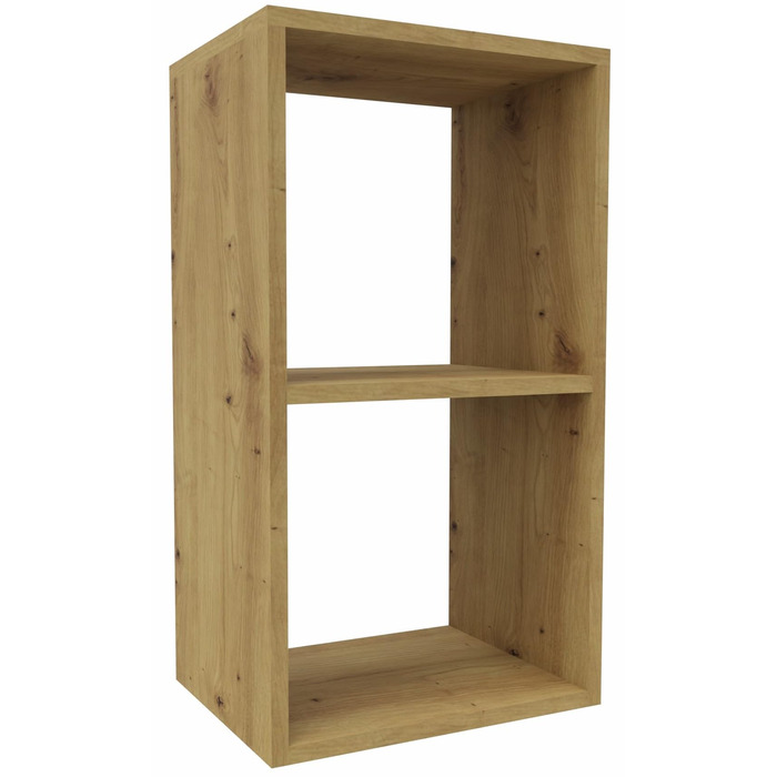 Книжкова шафа MARAND, що стоїть, 2 зони, дитяча кімната, вузька, вітальня, композитна деревина, дуб Artisan, 2 зони