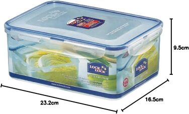 Контейнер для зберігання продуктів Lock&Lock Багатофункціональний контейнер Контейнер для зберігання продуктів Контейнер для борошна Місткість 2,3 літра, можна мити в посудомийній машині - Комплект з 3 шт.