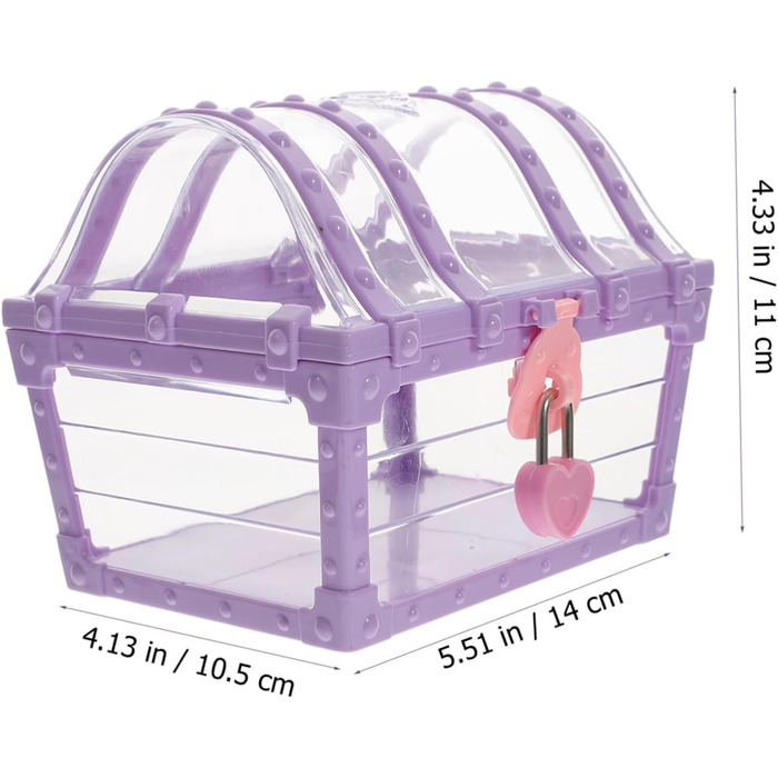 Скриня для скарбів скриня для зберігання коробки для зберігання дитячі іграшки тримач для карт таро для дітей подарунки прозорі пластикові коробки для вечірок пластикові фіолетові фіолетовий фіолетовий