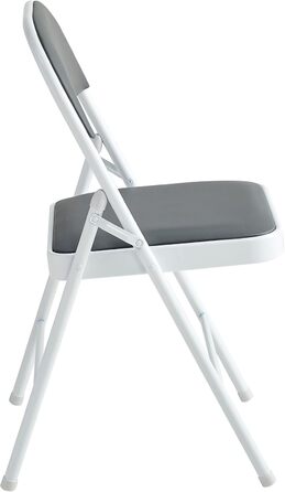 Розкладне крісло mcc direct, розкладне крісло зі штучної шкіри з металевим каркасом та м&39яким сидінням, легко складається та зберігається для дому, офісу, їдальні та приймальні, комплект з 2 шт. (сірий)