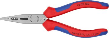 Плоскогубці Knipex чорні атраментовані, з багатокомпонентними ручками 160 мм (SB card/blister) 13 02 160 SB