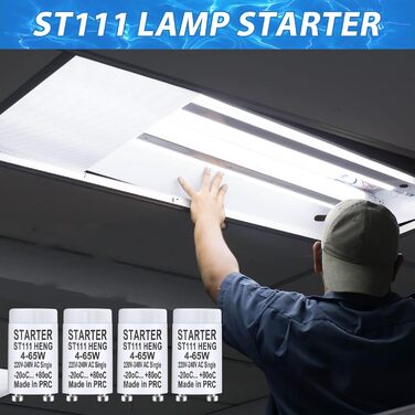 Стартер люмінесцентна лампа ST111 4-65W 220-240V люмінесцентна лампа стартер стартер довгий термін служби для люмінесцентних ламп люмінесцентне світло індивідуальне перемикання люмінесцентних ламп, 10 шт.