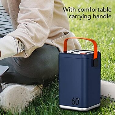 Портативна електростанція ASHATA, аварійне джерело живлення для зовнішнього використання з літієвим акумулятором ємністю 60000 мАг, двонаправлена швидка зарядна станція для відключень електроенергії на природі під час кемпінгу (синя)