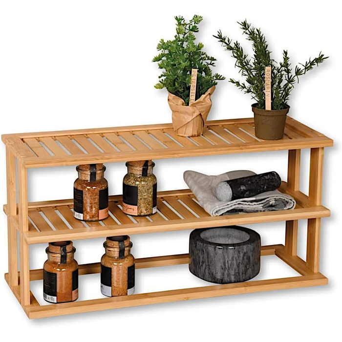 Кухонна полиця, Матеріал Бамбук, Розміри 55 x 27 x 20 см, Колір Коричневий 58806