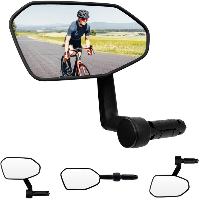 Регульоване велосипедне дзеркало Homieway для кріплення на кермо Скляна лінза, стійка до подряпин Дзеркало заднього виду для електровелосипеда (ліве)