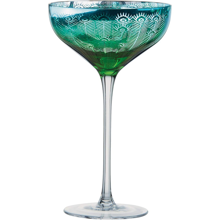 Келихи для шампанського Peacock Glass, різнокольорові Модерн, 51186pk2