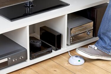 Контактний подовжувач Meister - кабель 2 м - білий - пластиковий кабель - IP20 для приміщень - окремий педальний вимикач / подовжувач живлення / кілька розеток / настільна розетка / Tido 6-контактний / 7430050, 6-