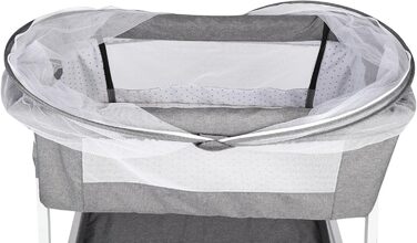 Дитяче ліжечко Side-by-Side, дитяче ліжечко 2-в-1 від народження до 25 кг, додаткове ліжко з 6 регулюваннями висоти, з матрацом/відкидною бічною панеллю/колесами, ліжечко з сітчастої тканини - 80 x 40 x 100-115 см - льон 80 x 40 x 100-115 см - льон