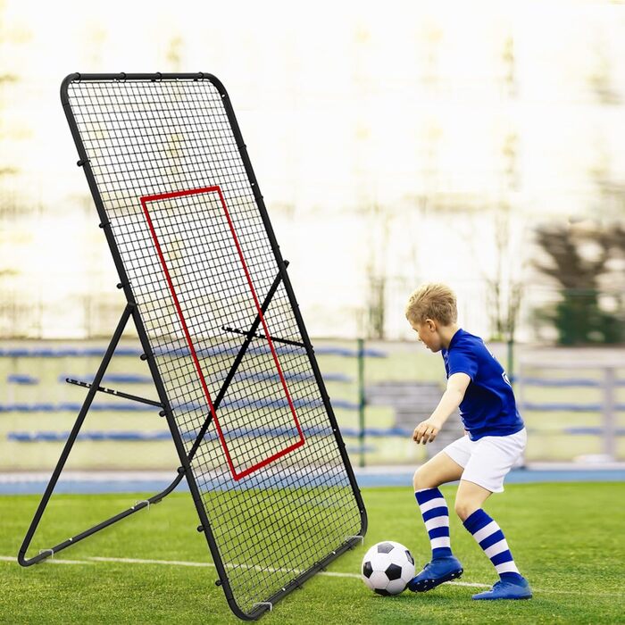 Волейбольна сітка LIANTRAL 2,2 × 1,2 м – тренувальне обладнання з зоною відбивання для лакросу, бейсболу та вправ, регульована для заднього двору, приміщення чи вулиці, чорна