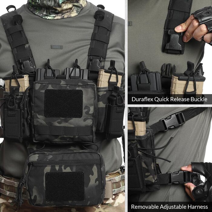 Пейнтбольний тактичний жилет Molle Micro Fight Plate Carrier, регульований, зі знімними модулями та підсумком для магазинів 5.56/7.62 9мм BKCP